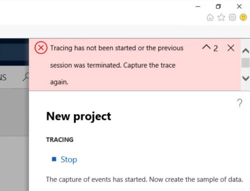 F&O Data Expansion Tool: Error Tracing Not Started