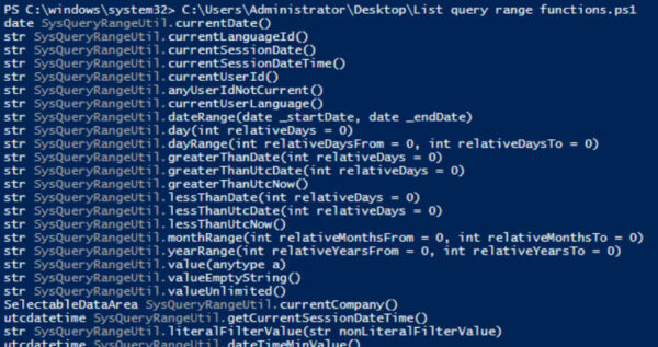 The Utility of Query Range Functions – Dynamics 365 for Finance ...